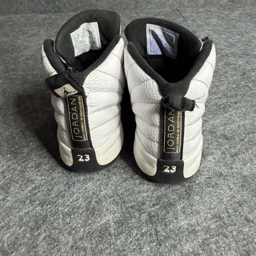 Jordan 12 Retro Royalty Taxi White Black Gold 151186-170‎ Boys Size 1Y